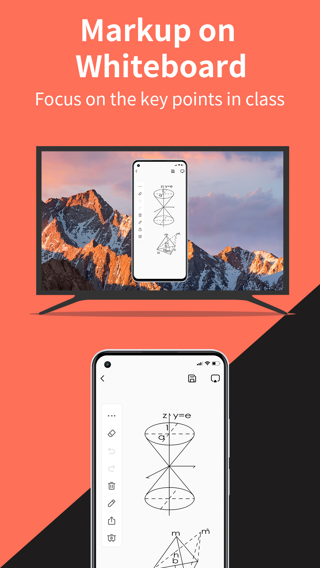 Vertical canvas with document thumbnails pinned beside the live stream (stack three)